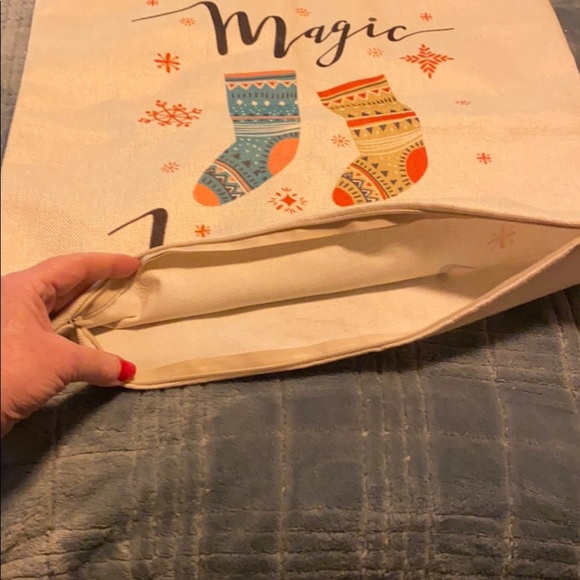 Cute burlap style square pillow sham - Picture 2 of 4